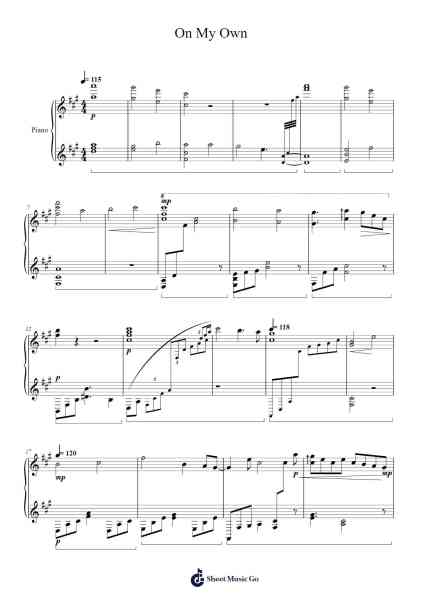 On My Own Sheet Music by undefined-Arr.Sherrah Birroll