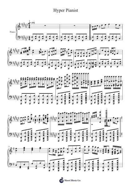 Hyper Pianist Sheet Music by Brendan_-Arr.Kimbach Bloornorth