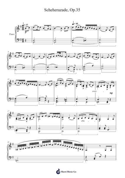 Scheherazade, Op. 35 Sheet Music by Nikolai Rimsky-Korsakov-Arr.Thornnah