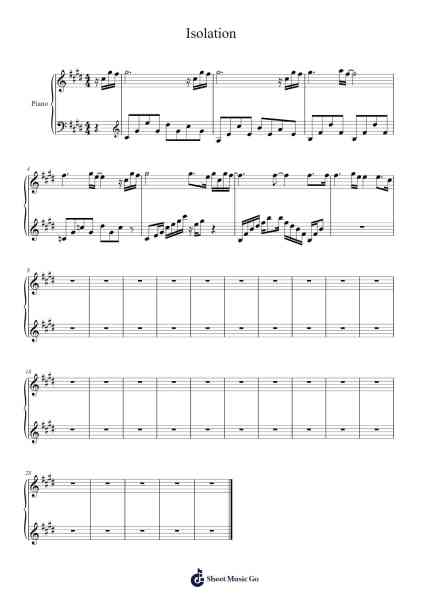 Isolation Sheet Music by Toto-Arr.Hudfitch Terleign