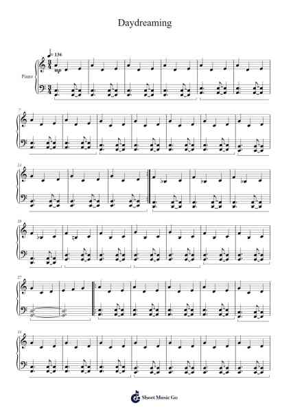 Daydreaming Sheet Music by Radiohead-Arr.Rhotab