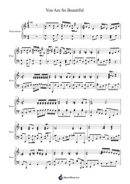 You Are So Beautiful Sheet Music by Dennis Wilson/Bruce Fisher/Billy Preston-Arr.Websjean Hodgdre