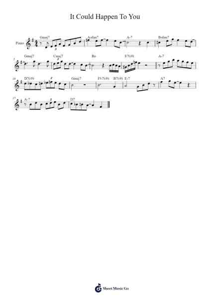 It Could Happen To You Nuty na fortepian przez Jimmy Van Heusen-Arr.Charmie