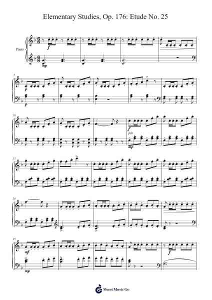 Elementary Studies, Op. 176: Etude No. 25 Sheet Music by Jean-Baptiste Duvernoy-Arr.Bonrian Vanqe