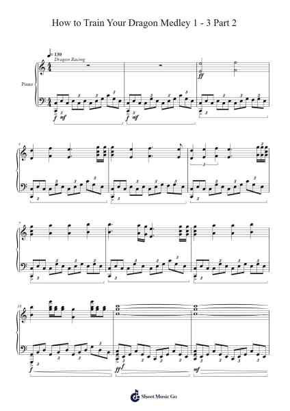 How to Train Your Dragon Medley 1 - 3 Part 2 Sheet Music by John Powell-Arr.Zangline