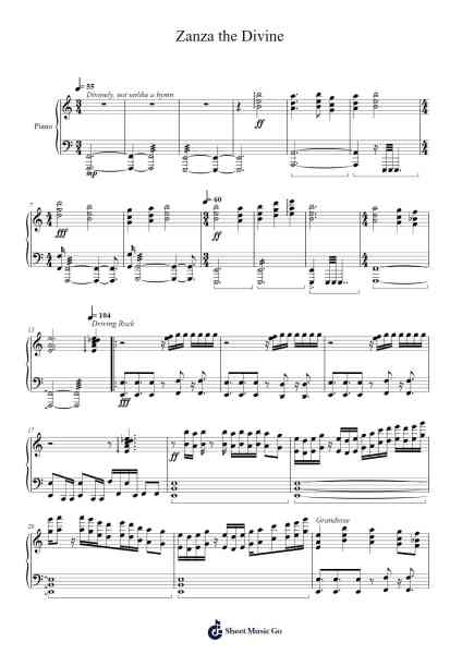 Zanza the Divine Sheet Music by Manami Kiyota-Arr.Jeamesgou