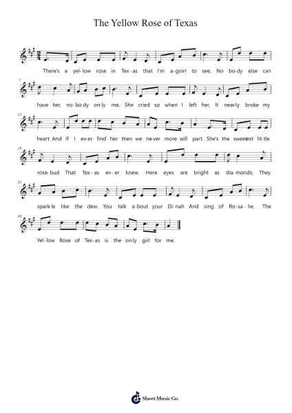 The Yellow Rose of Texas Sheet Music by Pesanta-Arr.Hulstone Lilsper