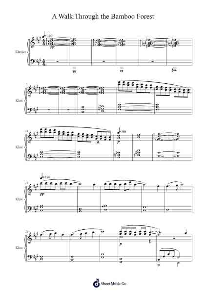 A Walk Through the Bamboo Forest Sheet Music by Gladhutt Sidcash-Arr.Pearghes Feltle