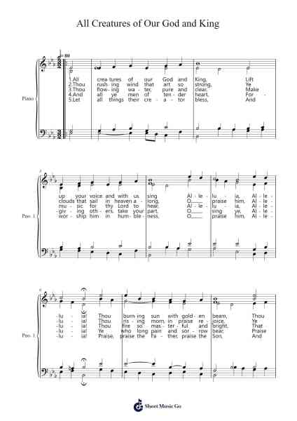 All Creatures of Our God and King Sheet Music by undefined-Arr.Thonor Utio