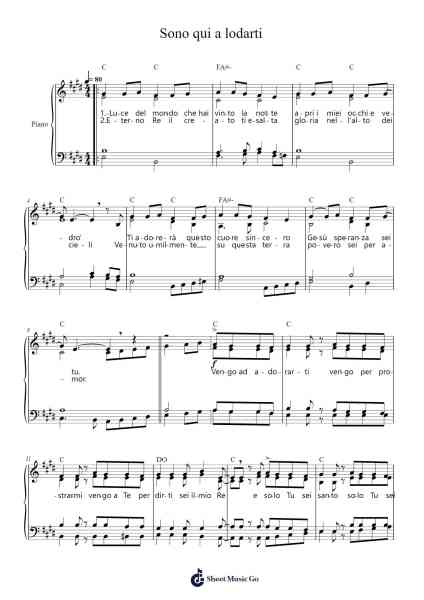 Sono qui a lodarti Sheet Music by Tim Hughes-Arr.Dempdawn Ftance