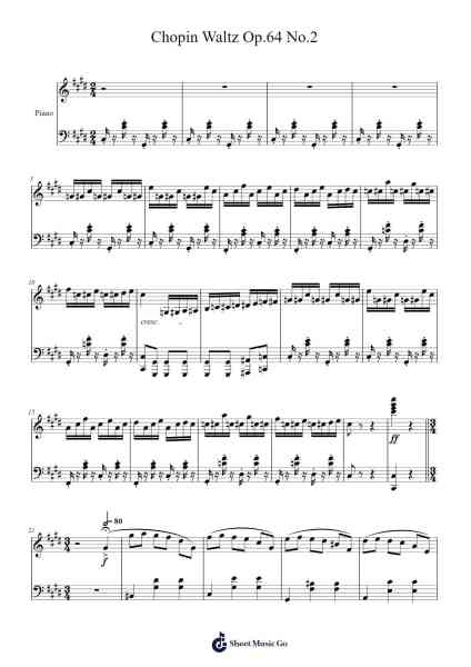 Chopin Waltz Op.64 No.2 Sheet Music by undefined-Arr.Georfoe