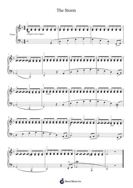 The Storm Sheet Music by Cornelius Gurlitt-Arr.Tesssaul