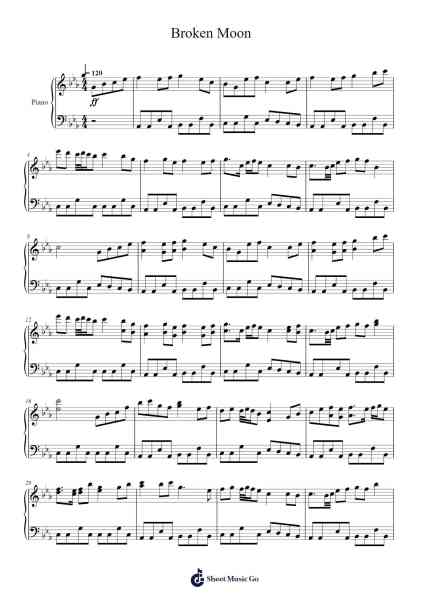 Broken Moon Sheet Music by U2-Arr.Croftlitt