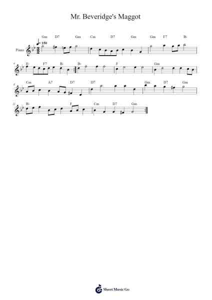 Mr. Beveridge's Maggot Sheet Music by Yvettenat Iveshall-Arr.Hason
