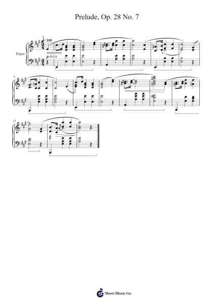 Prelude, Op. 28 No. 7 Sheet Music by Fryderyk Chopin-Arr.Lawwald