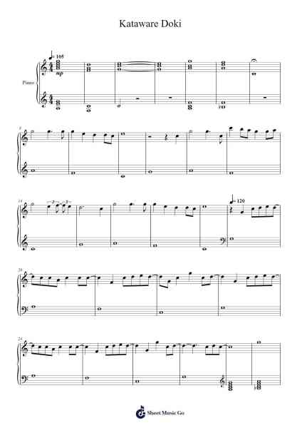 Kataware Doki - Kimi no Na wa OST Sheet Music by Beayves-Arr.Trollfax