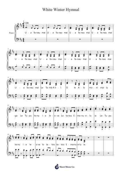 White Winter Hymnal Sheet Music by Robin Pecknold-Arr.Harloise Hanett