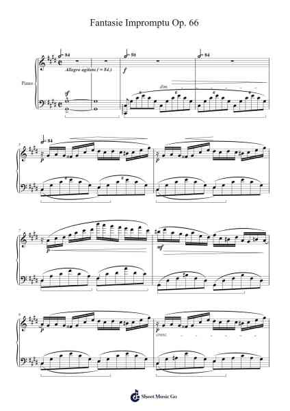 Fantaisie-Impromptu in C-sharp Minor, Op. 66 Sheet Music by Frédéric Chopin-Arr.Croftsgreg
