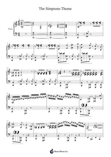The Simpsons Theme Notenblatt von Danny Elfman-Arr.Boothmore Petwald