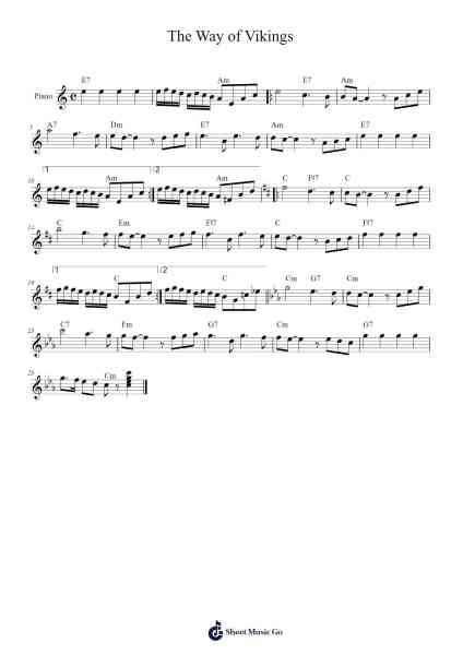 The Way of Vikings Sheet Music by Amon Amarth-Arr.Temvogt Roblome