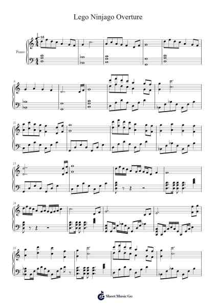 Lego Ninjago Overture Sheet Music by undefined-Arr.Nanzie
