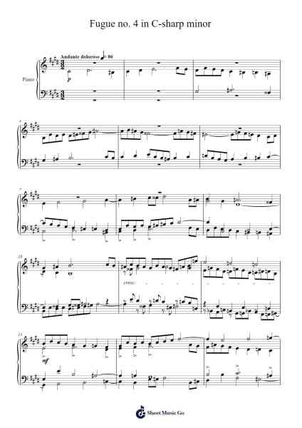 Fugue no. 4 in C-sharp minor Sheet Music by Phuc Long Dao-Arr.Dowar Warford
