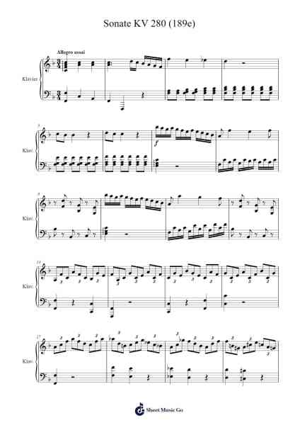 Sonate KV 280 (189e) Sheet Music by Wolfgang Amadeus Mozart-Arr.Lynzoe Haybob