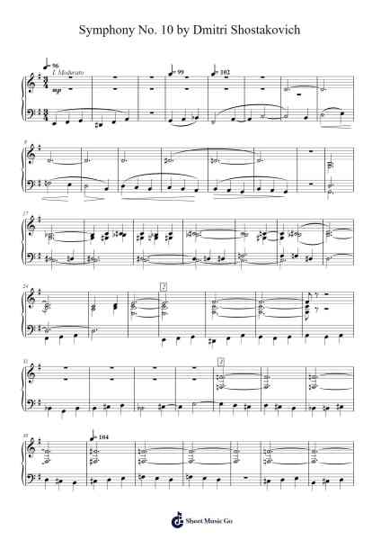Symphony No. 10 in E Minor, Op. 93: II. Allegro Sheet Music by Faithenald Bipher-Arr.Kyleret Earlkyle
