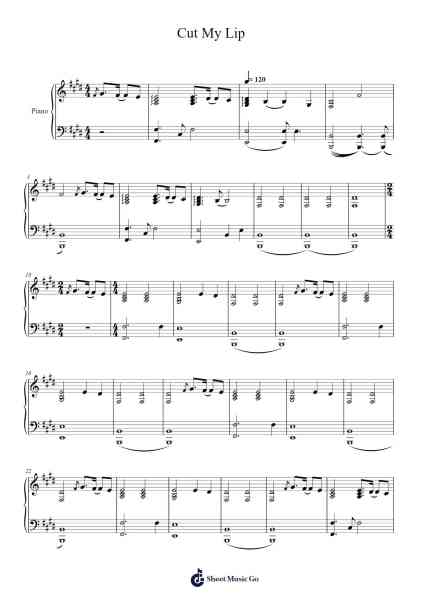 Cut My Lip Sheet Music by Tyler Joseph-Arr.Thodorelass