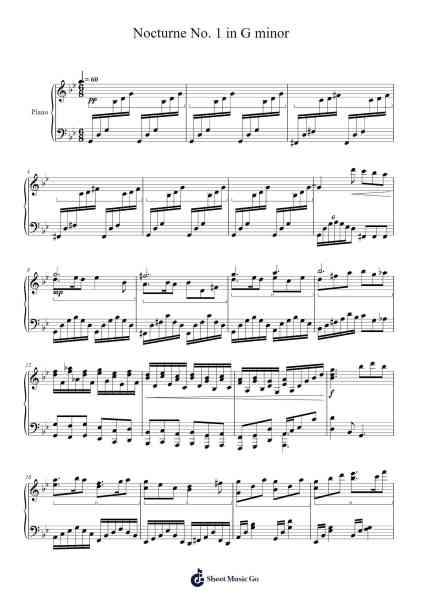 Nocturne No. 1 in G minor Sheet Music by Benjamin Hernandez-Arr.Moulcole Inkit