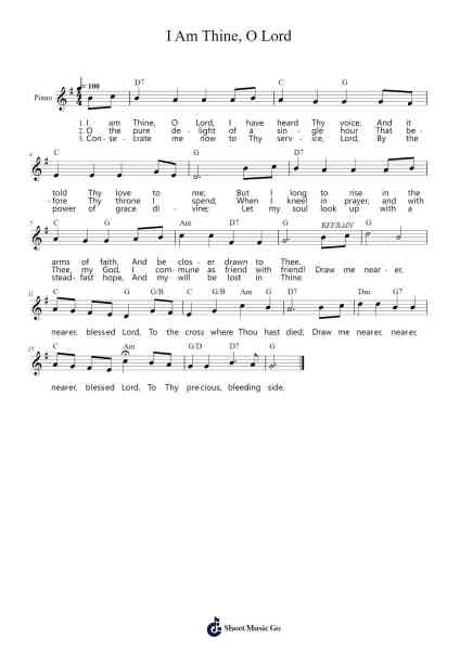 I Am Thine, O Lord Sheet Music by William H. Doane-Arr.Gemfoe Conchey