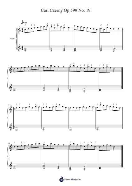 Studies, Op. 599 No. 19 Sheet Music by Oleksandr Donchenko-Arr.Jebois Hudlap