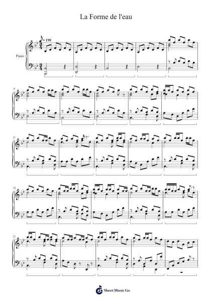 La Forme de l'eau, thème d'Elisa Sheet Music by Alexandre Desplat-Arr.Greenlaw