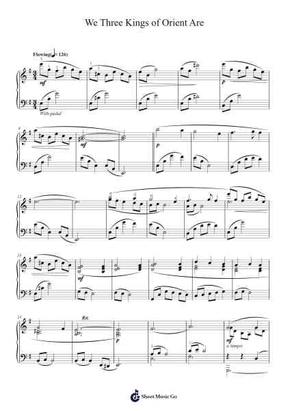 We Three Kings of Orient Are Sheet Music by John Henry Hopkins, Jr.-Arr.Loulup