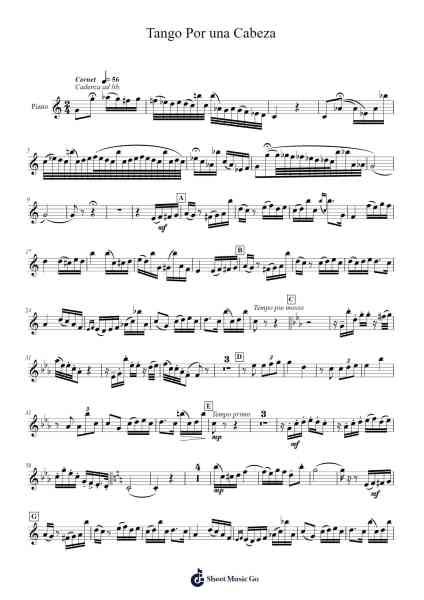 Tango Por una Cabeza Sheet Music by Carlos Gardel-Arr.Leiflance Bessvian