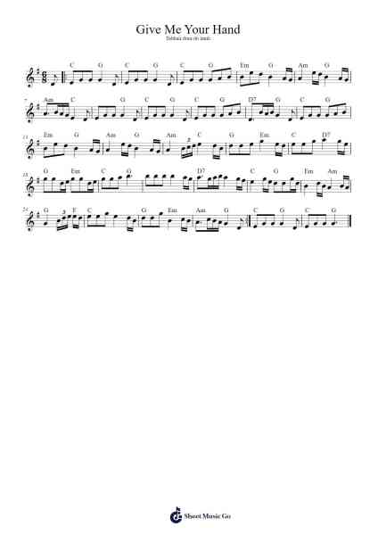 Give Me Your Hand Sheet Music by Ellis Weber-Arr.Cookeda
