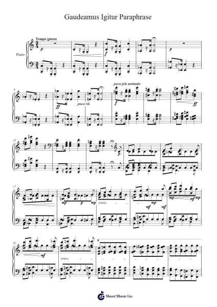 Gaudeamus Igitur Paraphrase Sheet Music by Franz Liszt-Arr.Kylefie