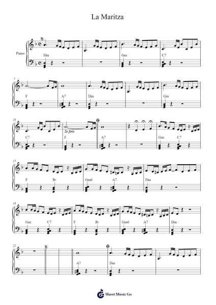 La Maritza Sheet Music by Sylvie Vartan-Arr.Huxdia