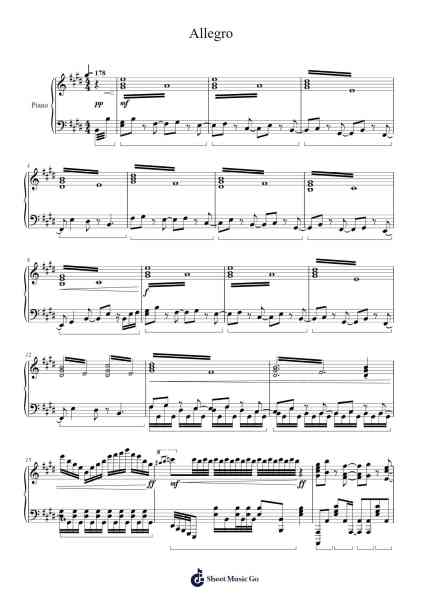 Allegro Sheet Music by Midnight Grand Orchestra-Arr.Nanriah Obrook