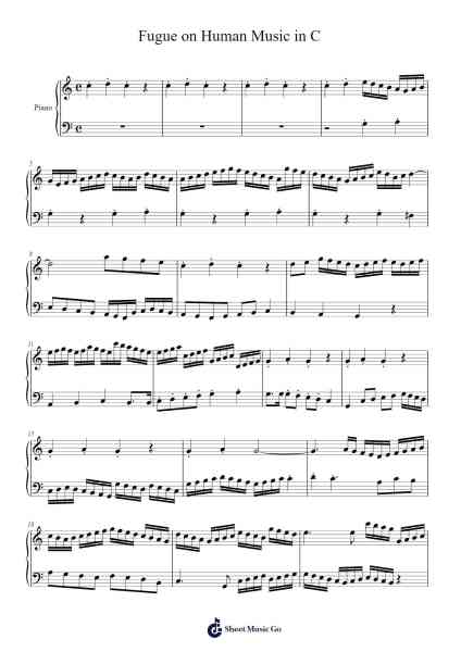 Fugue on Human Music in C Sheet Music by undefined-Arr.Bartnice
