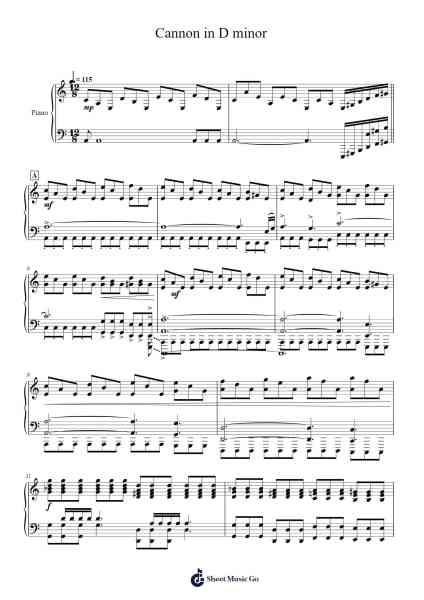 Cannon in D minor Sheet Music by Two Steps from Hell-Arr.Steyule Lanceac