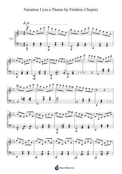 Variation I (on a Theme by Frédéric Chopin) Sheet Music by Cyrille Lips-Arr.Efbin Kimsie