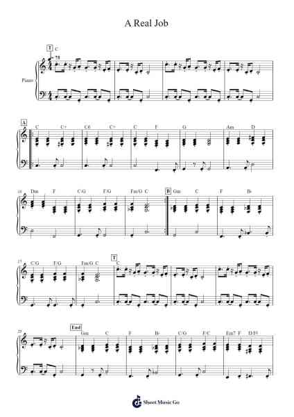 A Real Job 樂譜由 Cory Wong - 編曲 Joannes Nohan