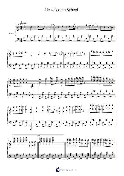 Unwelcome School Sheet Music by Mitsukiyo-Arr.Osham Noelchi