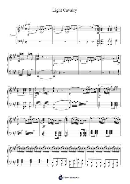 Light Cavalry Overture Sheet Music by Franz von Suppé-Arr.Bushple