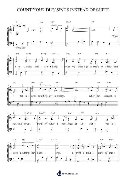 Count Your Blessings Instead Of Sheep Sheet Music by Irving Berlin-Arr.Cyncer Raeh