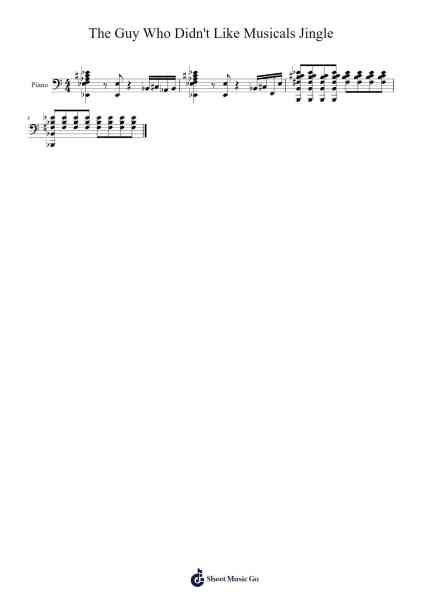 The Guy Who Didn't Like Musicals Jingle (No Vocals) Sheet Music by undefined-Arr.Efbin Kimsie