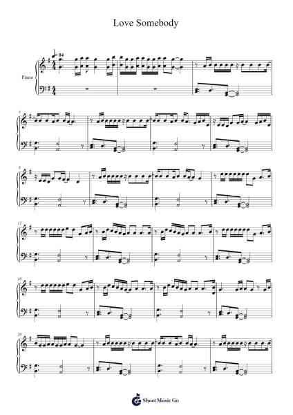 Love Somebody Musica per pianoforte di Lauv - Arr.Rocius