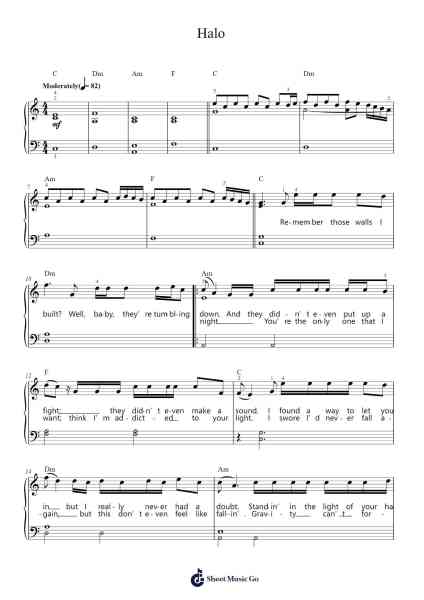 Halo Sheet Music by Beyoncé-Arr.Tenings