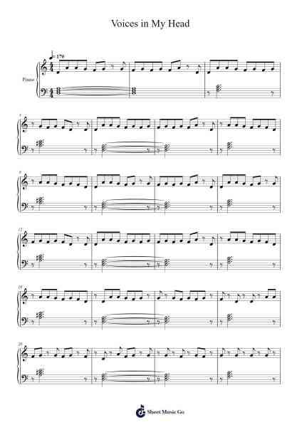 Voices in My Head Sheet Music by Popbaird-Arr.Clairenor Jouvic